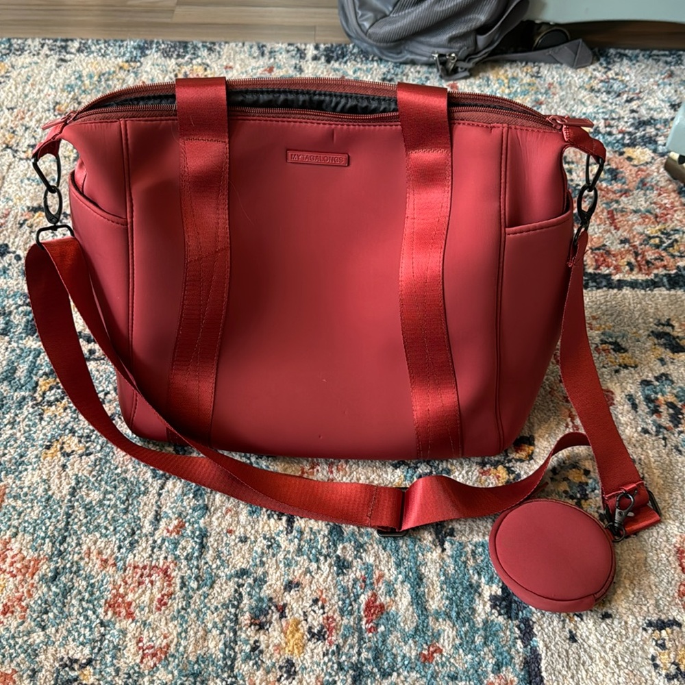 Red tote bag